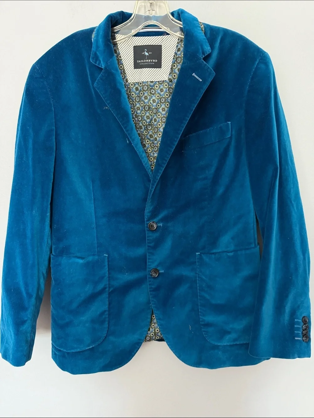 Tailorbyrd Teal Velvet Sport Coat Blazer Men’s 38S